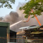 Grote brand in loods aan de Meeten in Roosendaal